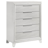 Marmore 5-drawer white bedroom chest front view