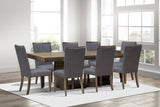 Main view of Dolores Brown Gray Rectangular Dining Table with 8 Chairs dining set