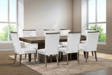 Dolores Brown and White Rectangular Dining Room Set front view