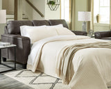 Navi Smoke Faux Leather Queen Sofa Sleeper front angle view