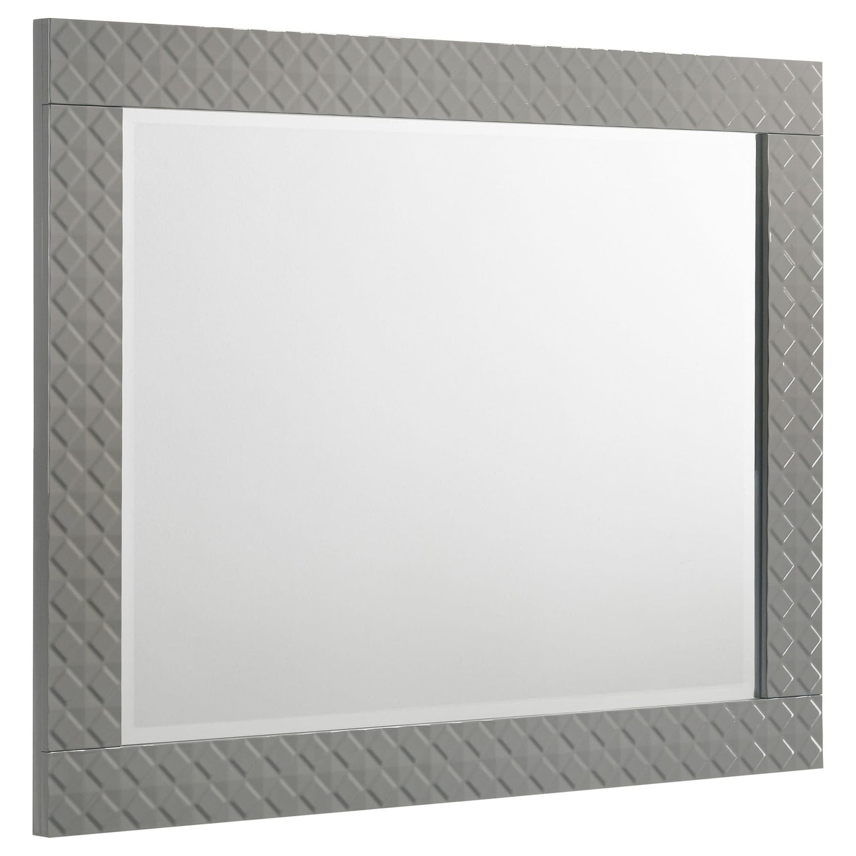 Ives dresser mirror in grey high gloss on neutral wall