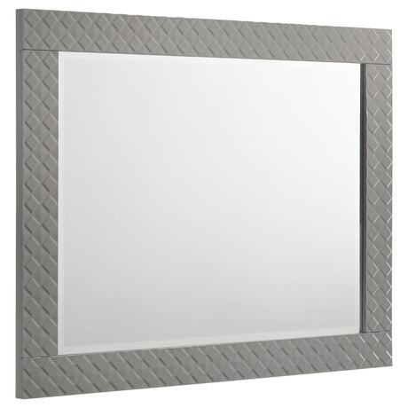 Ives dresser mirror in grey high gloss on neutral wall