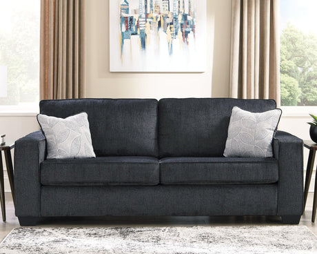 Altari Slate Chenille Sofa front view in slate gray upholstery
