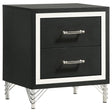 Lucia 2-Drawer Nightstand in black, front view showing drawers