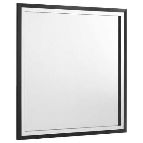 Lucia black dresser mirror angled side view
