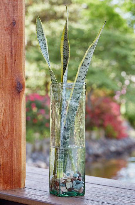 Taylow small ceramic green glazed vase front view