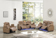 Stefano Brown 3-Piece Reclining Set sofa with drop down table and USB ports