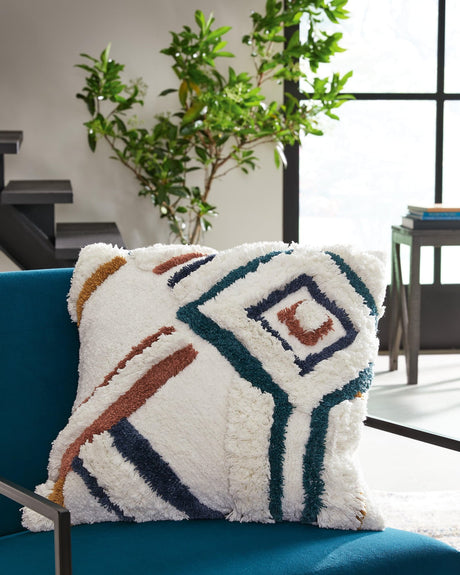 Evermore Multi Abstract Cotton Pillow - Front view