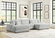 Sunday Gray 3-Piece Sectional Sofa frontal view