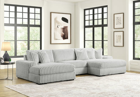 Sunday Gray 3-Piece Sectional Sofa frontal view