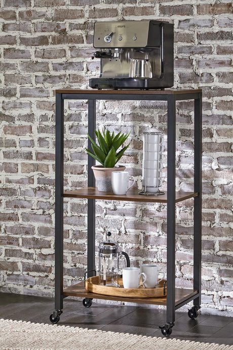 Bevinfield brown and black bar cart angled view