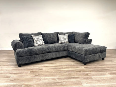 main view of Gil Charcoal Sectional sectional sofa with left side chaise
