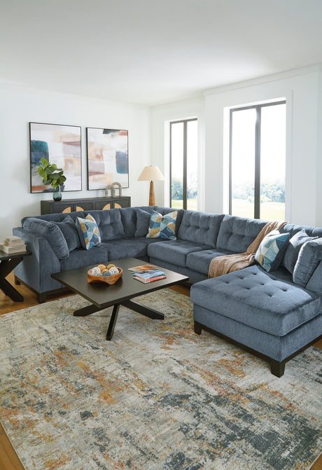 asi navy sectional sofa main view