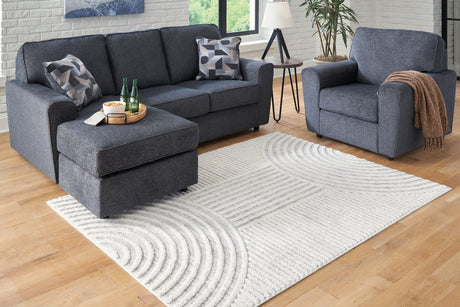 Lambworth Gray Cream 7'10" x 10' rug front view