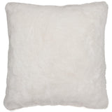 Gariland white faux fur square pillow front view