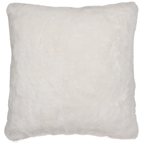 Gariland white faux fur square pillow front view