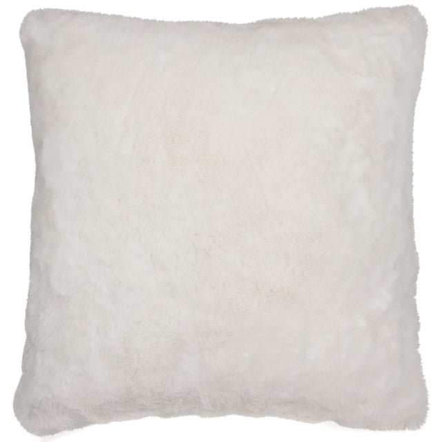 Gariland white faux fur square pillow front view