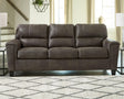 Navi Smoke Faux Leather Sofa main front view