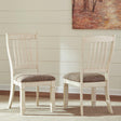 Bolanburg Two-Tone Dining Chair front view showing rake-back and upholstered seat