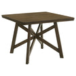 Canfield 47-inch square counter height dining table brown top angle