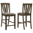 Canfield brown fabric counter height side chair, front angle