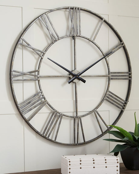 Paquita Antique Silver Wall Clock front view