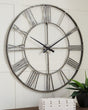 Paquita Antique Silver Wall Clock front view