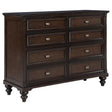 Andover 8-drawer dresser in dark oak, front angle