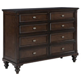Andover 8-drawer dresser in dark oak, front angle