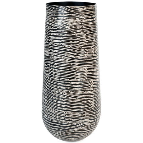 Fynn Antique Gray Metal Vase front view
