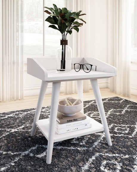 Blariden White Accent Table front view
