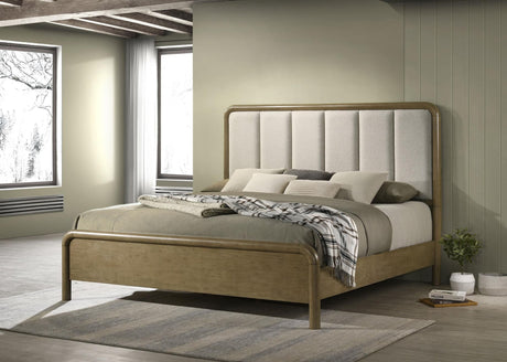 Amsbury 59-inch Nutmeg Upholstered Queen Bed front view