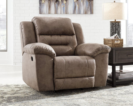 main view of Stoneland Fossil Faux Leather Recliner