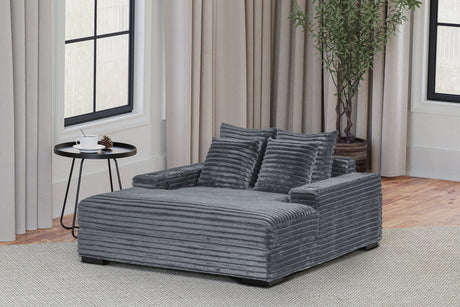 Happy Homes 3800 Charcoal Chaise Lounge front and side view