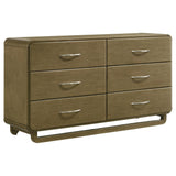 Amsbury 6-drawer dresser cabinet in nutmeg finish front view