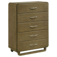 Amsbury 5-drawer chest of drawers Nutmeg front view