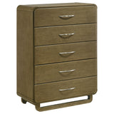 Amsbury 5-drawer chest of drawers Nutmeg front view