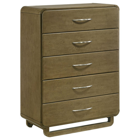 Amsbury 5-drawer chest of drawers Nutmeg front view
