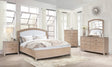 Lima Light Brown Gray Upholstered Bedroom Set bed with upholstered headboard