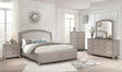 Lima Light Gray Upholstered Bedroom Set bed front view