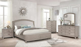 Lima Light Gray Upholstered Bedroom Set bed front view
