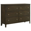 Wilkes 6-drawer dresser in dark cocoa finish front view