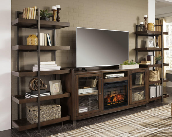Starmore 3-piece wall unit front view with electric fireplace