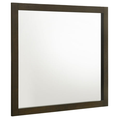 Wilkes Dresser Mirror in dark cocoa finish, front view