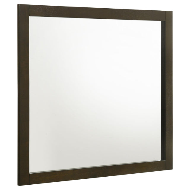 Wilkes Dresser Mirror in dark cocoa finish, front view