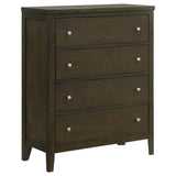 Wilkes 4-drawer chest in dark cocoa finish, front view
