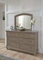 Lettner Light Gray Dresser and Mirror - front angle
