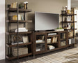Starmore Brown/Gunmetal 3-Piece Entertainment Center front angle