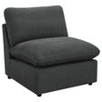 Collins Modular Armless Chair Dark Grey front angled view