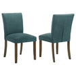 Cantley Upholstered Dining Side Chair Blue set, front angle